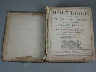 Rare Antique Edinburgh 1793 Holy Bible His Majesty 