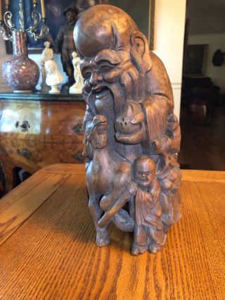 Antique Chinese Rare Bamboo Root Hand Carved Statue