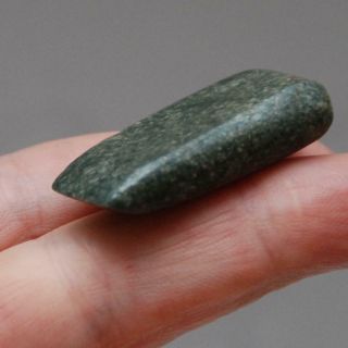 Pre Columbian_mesoamerica_olmec_green Stone Jade_celt Axe_hand Tool_1 7/16 " H
