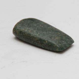 PRE COLUMBIAN_Mesoamerica_Olmec_Green Stone Jade_Celt Axe_Hand Tool_1 7/16 