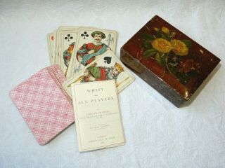 Antique 1881 Whist Card Game In Wood Box Captain Crawley London