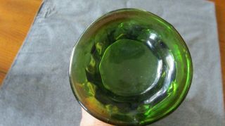 ANTIQUE FENTON GREEN CARNIVAL GLASS LONG THUMBPRINT 11 