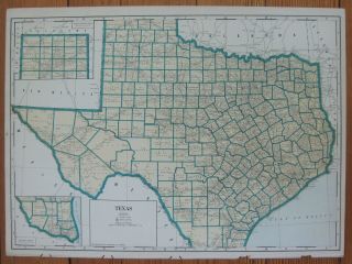 1931 Antique Texas State Map Rare Size Uncommon Map Of Texas Poster 6672
