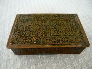 Antique Erhard & Sohne Art Nouveau Footed Brass Tobacco Box,  Germany Signed