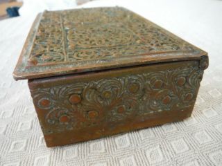Antique Erhard & Sohne Art Nouveau Footed Brass Tobacco Box,  Germany signed 3