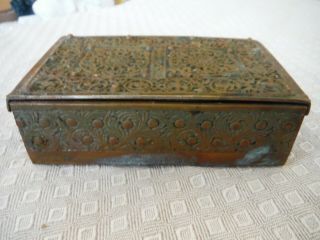 Antique Erhard & Sohne Art Nouveau Footed Brass Tobacco Box,  Germany signed 4