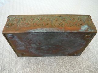 Antique Erhard & Sohne Art Nouveau Footed Brass Tobacco Box,  Germany signed 6