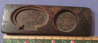 Antique Hand Carved Cookie Or Butter Mold Board 10 1/2 Inches