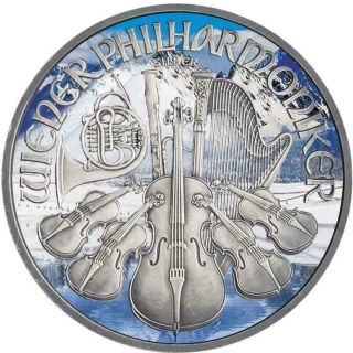 Austria 2018 Wiener Philharmoniker 1 Oz Colouring Antique Finish Silver Coin