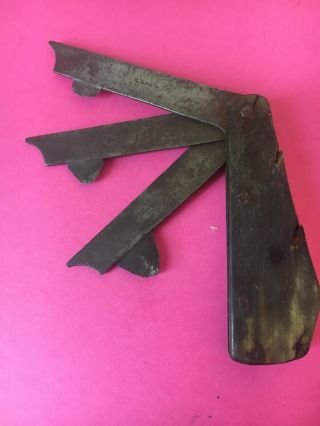 Antique Civil War Era Medical Instrument Fleam Blood Letting 3 Blade,  “ggrlo” 17