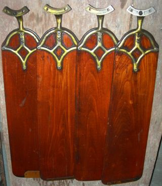 Four Antique Emerson Ceiling Fan Wood Blades