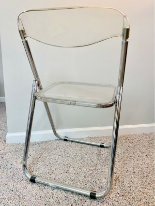1 Vintage Mid Century Modern Italian Chrome and Lucite Folding Chair 7
