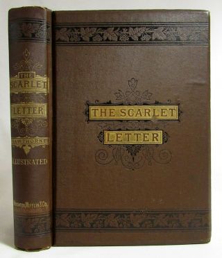 Antique 1882 The Scarlet Letter Decorative Victorian Binding Nathaniel Hawthorne