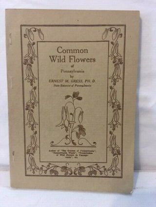 Antique Commom Wild Flowers Of Pennsylvania By Ernest M Gress Pb Book 1928