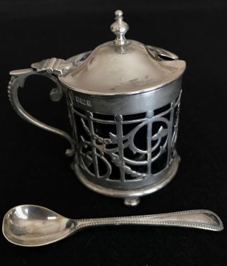 Antique Victorian English Sheffield Sterling Silver Mustard Pot