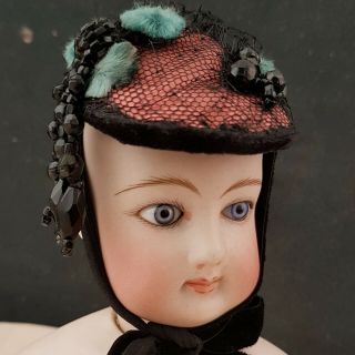Antique French Bonnet Hat For Jumeau,  Gaultier,  Huret Fashion Bisque Doll