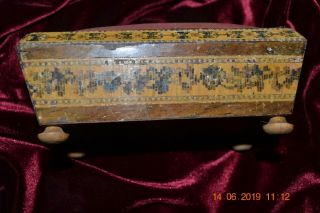 Victorian Small Sewing Box - Wood Inlay - Mosaic with wood 2