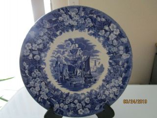 Antique Wedgwood Flow Blue Ferrara 10” Dinner Plate –etruria,  England Dated 1897