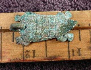 Old Bronze Trade Turtle Pendant Found In Ohio 1700 