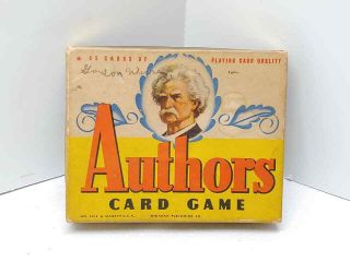 Antique Authors Card Game & Rules No.  3010 Complete W/ 45 Cards