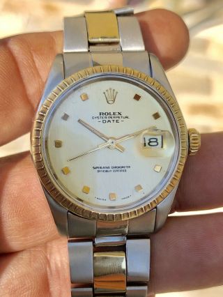 Collectors Vintage Rolex Date 1505 18k Gold/ss 34mm Fully Serviced 1500 1501 Nr