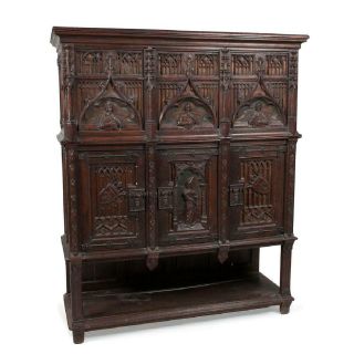 Gothic Revival Court Cupboard / Cabinet,  19th Century (1800s)