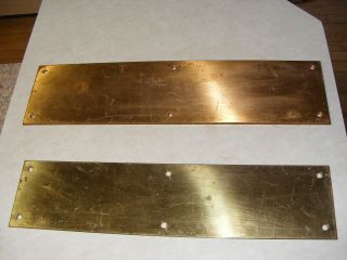 Reclaimed Salvage Solid Brass Plates Door Push Classic 16 And 15 "