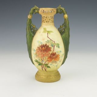 Antique Ernst Wahliss Vienna Porcelain - Flower Painted Vase - Art Nouveau