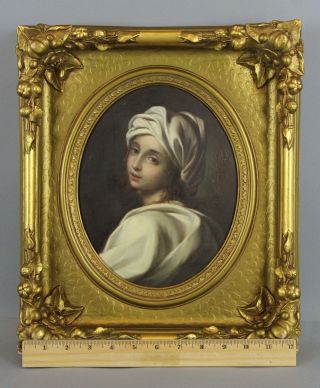 Antique Italian Baroque Old Master Painting,  BEATRICE CENCI after Guido Reni 2