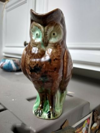 Antique Majolica Owl Pitcher 19th Century Figural 7