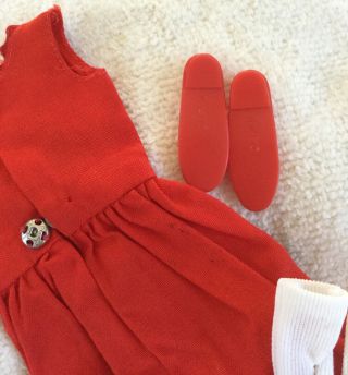 Vintage Barbie 1964 Skipper Red Sensation 1901 Dress Flats Gloves Socks 4