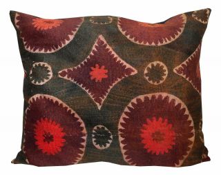 Large Uzbek Silk Handmade Embroidered Suzani Cushion Pillow Cover Pillow A10283