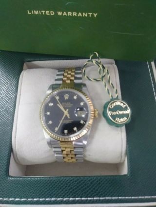 Rolex Datejust 16013 18k Yellow Gold & Steel Automatic Men ' s Watch 2