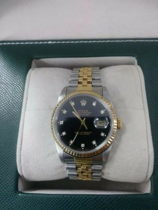 Rolex Datejust 16013 18k Yellow Gold & Steel Automatic Men ' s Watch 5
