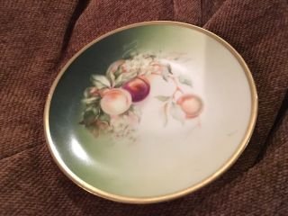 Thomas Sevres Bavaria Pink Floral Plate 6” Signed Harris Germany Gold Hand Pain