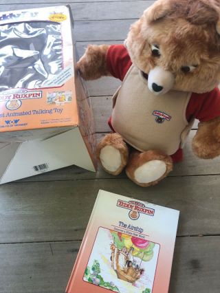Vintage Wow 1985 Teddy Ruxpin Bear W/ Box And Book
