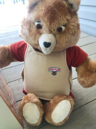 Vintage WOW 1985 TEDDY RUXPIN Bear w/ Box And Book 2