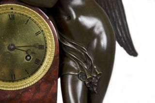 BRONZE MANTEL CLOCK | Antique French Empire Clock 
