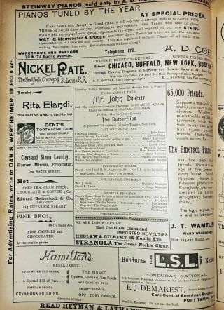 75,  Antique Theatre Programs Clevland Opera House 1894 - 95 James O ' Neill etc etc 3