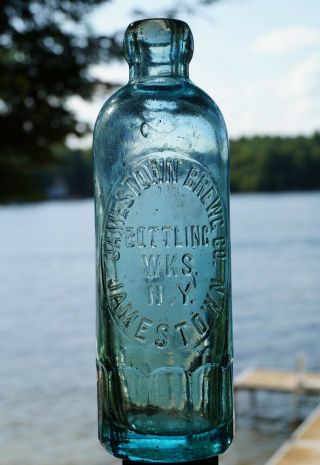 Antique (tall) Hutch Soda Bottle - Jamestown Brewing Co.  Bottling Ny