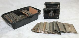 Rare Antique Vest Tenax Folding Plate Camera Dogmar 7.  5cm Lens Many Extra Plates