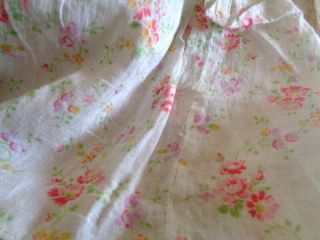 Delightful Victorian Floral Light Cotton Fragment From A Child 
