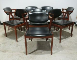 Set Of Eight Kai Kristiansen Teak Z Chairs For Schou Andersen Danish Modern 42