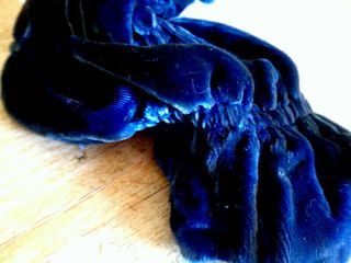 Victorian Silk Velvet Ruched Fragment From A Victorian Cape Blue Teal