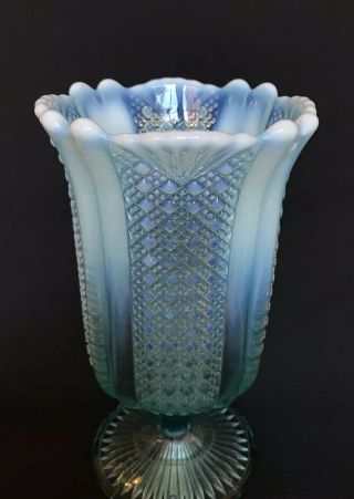 Antique Davidson Pearline Opalescent Pressed Glass Celery Vase 2