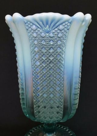 Antique Davidson Pearline Opalescent Pressed Glass Celery Vase 3