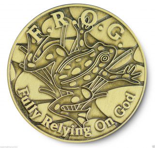 Antiqued Bronze F.  R.  O.  G.  (fully Relying On God) Aa/na 12 Step Program Recovery
