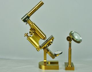 Large Antique Microscope / Outfit Hartnack & Cie Paris & Potsdam Boxed c.  1878 2