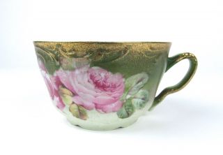 Antique Wheelock Mustache Cup California Rose Floral Marked Germany