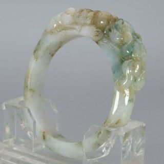 Chinese Exquisite Handmade brave troops Carving jadeite jade bracelet 2